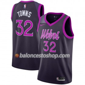 Camiseta Hombre NBA Minnesota Timberwolves Karl-Anthony Towns 32 2018-19 Nike City Edition Violeta Swingman